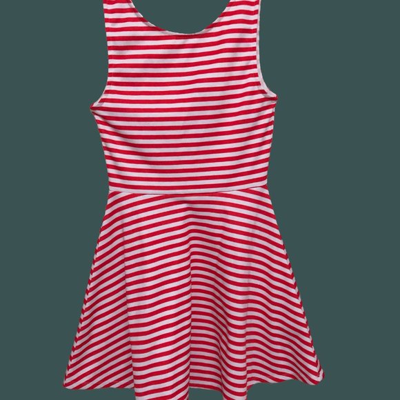 H&M Dress, Medium, Red and White Strips, Age 8-10 - Picture 3 of 7